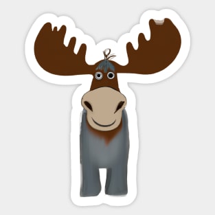 Cute Moose Drawing Sticker